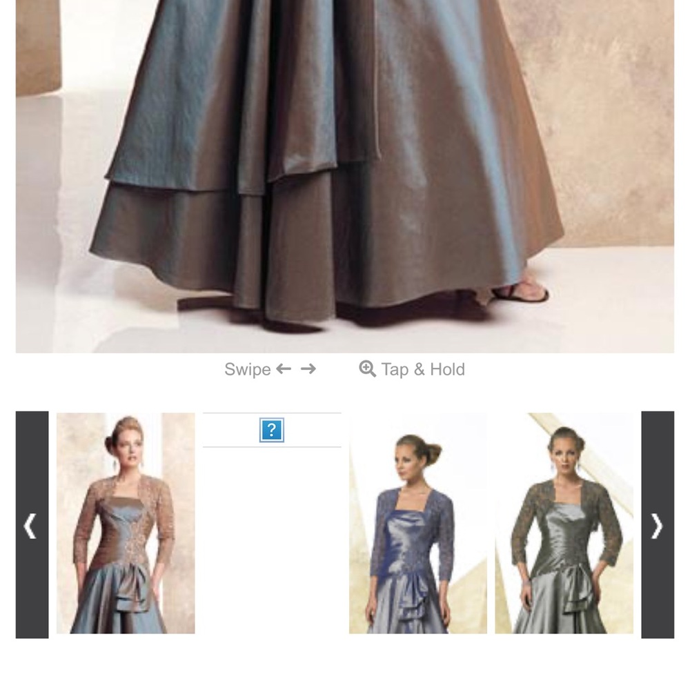 Montage by Mon Cheri Strapless Two-Tone Bronze and Dusty Blue Evening Gown - Picture 4 of 10